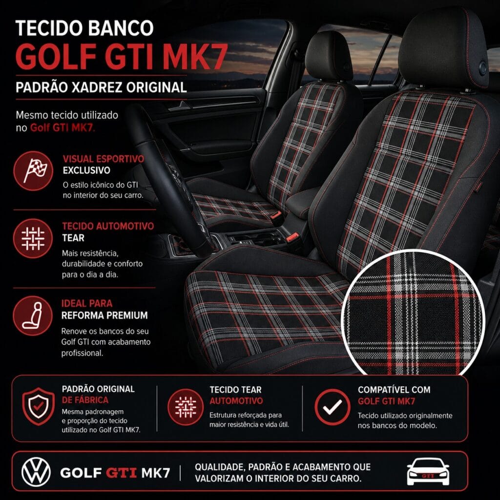 Tecido Xadrez Golf GTI/GTE MK7